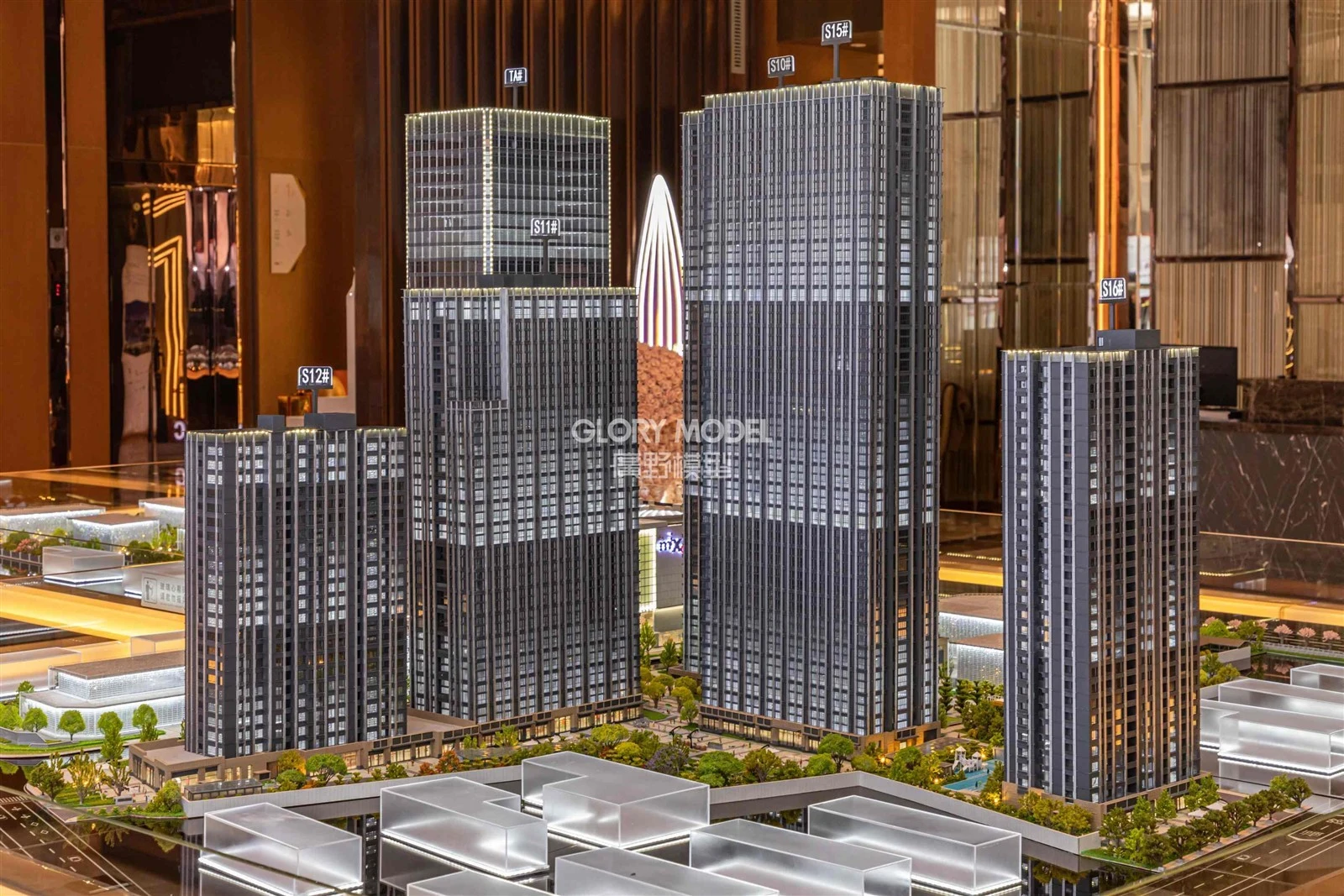 Office building model for exhibitions